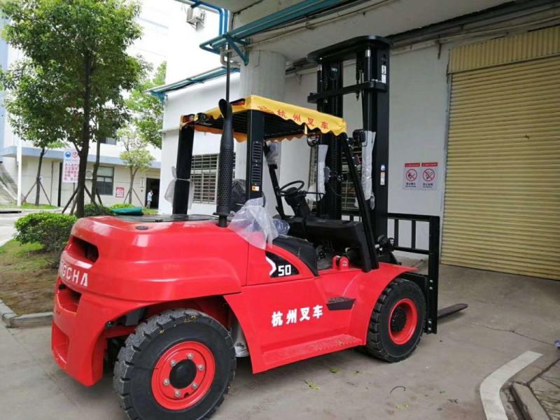 China Hangcha 5ton Cheap Price 4WD Rough Terrain Forklift with 4meters Mast