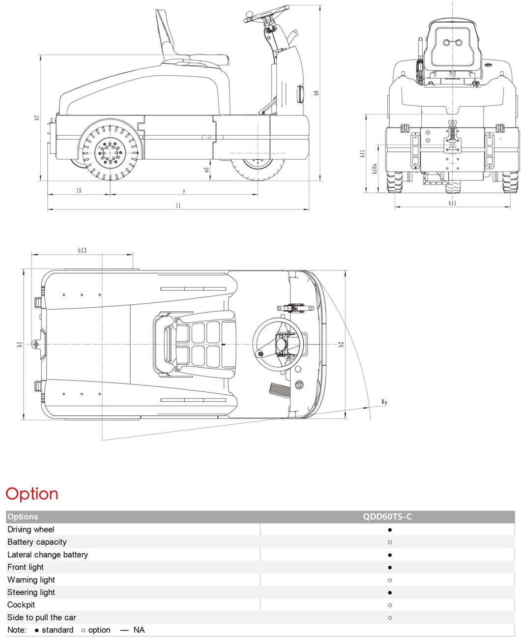 6.0 Ton Sit-on Type Electric Towing Tractor with Electric Steering