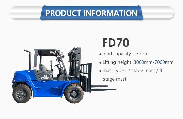 Ltmg 7 Ton 8 Ton Forklift Truck Container Forklift Carretilla Elevadora with Three Stage Mast