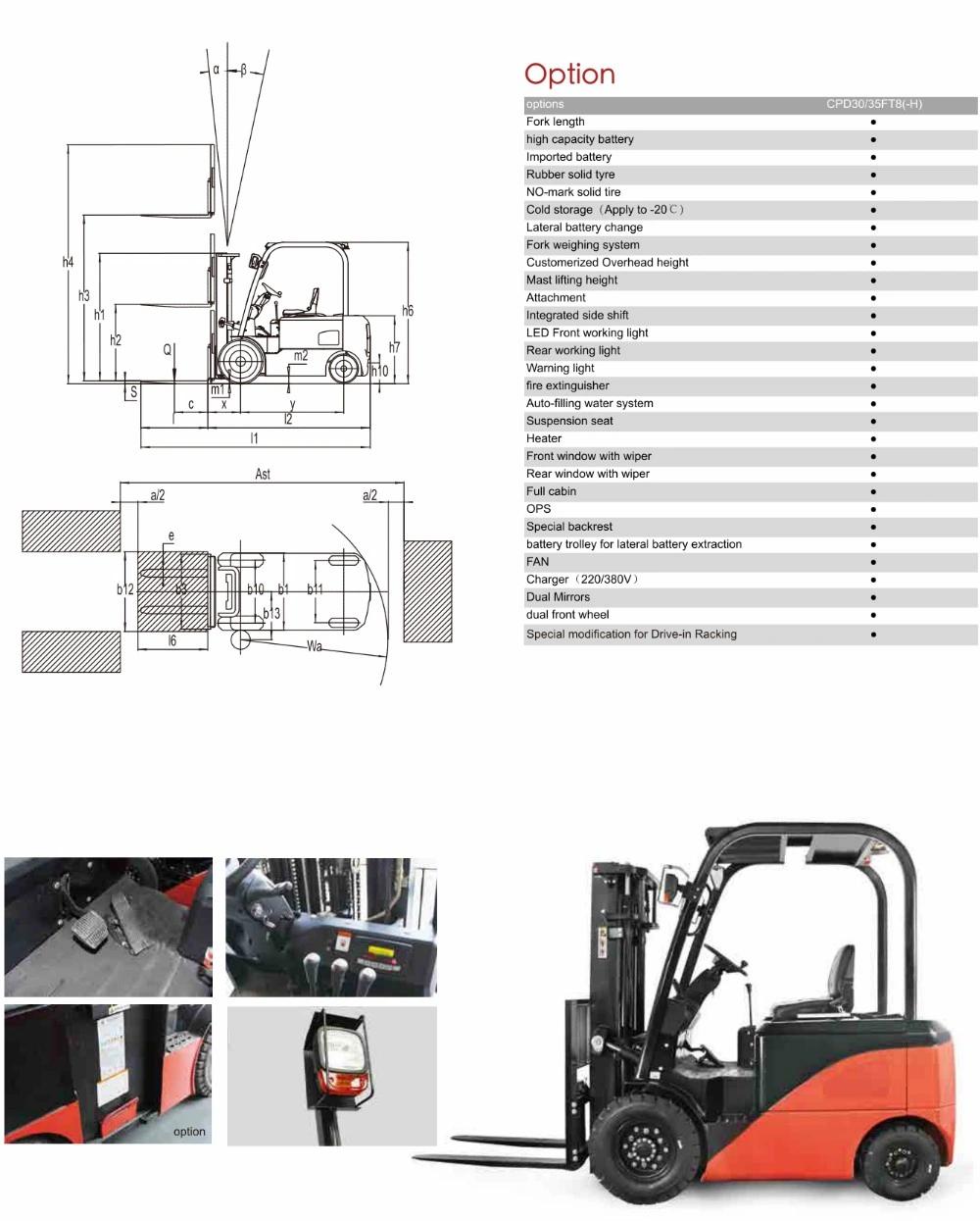 Ep Max-8 3t Excellent Performance Four-Wheel Electric Forklift Cpd30FT8/Cpd30FT8 (-H)