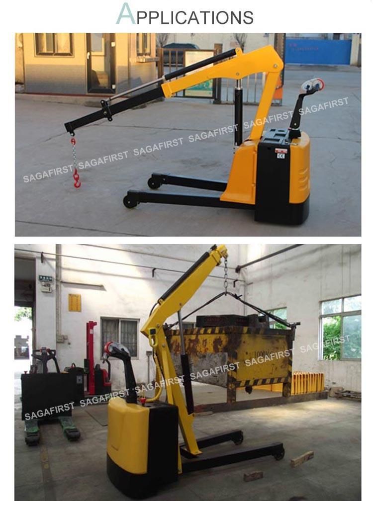 1000kg 2000kg Workshop Counter Balanced Electric Floor Crane