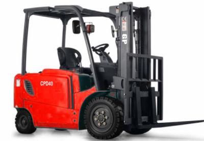 China Gp 4t 4-Wheel Electric Forklift Truck Balance Weight Battery Forklift Truck with CE/ISO Lifting Height 3500mm