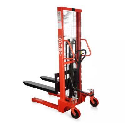 1 Ton 1.6m Lifting Height Hand Operated Stacker Hydraulic Transpallet