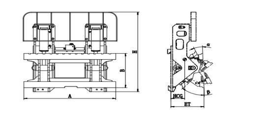 Forklift Parts Attachment 3-7t Double-Cylinder Hinged Fork for Tilting Forward and Backward for Heli Clark Sumitomo