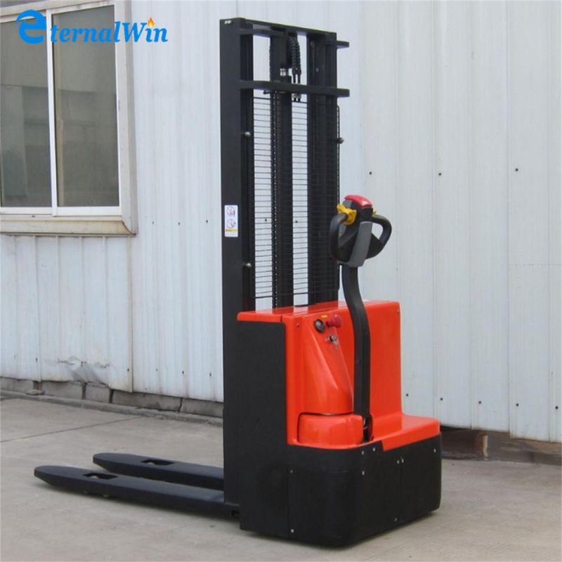 China Price Pallet Stacker Lift Truck 1.5 Ton Automatic Full Walki Straddle Semi Forklift Electric Stacker