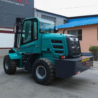 4WD All Rough Terrain Forklift Diesel Forklift Truck with Snow Blade