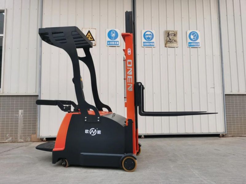 1000kg 1500kg 2000kg High Lift Pallet Jack Stand-on Counterbalance Forklift