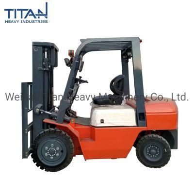 Titan China Brand New 2500kg Forklifts Diesel Driving and Electric Powered Factory Using Forklift 2500kg with Pallet Fork