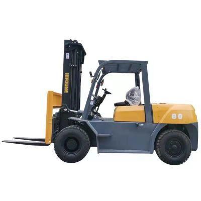 8000kg Side Shift Positioner Solid Tire Construction Heavy Diesel Forklift