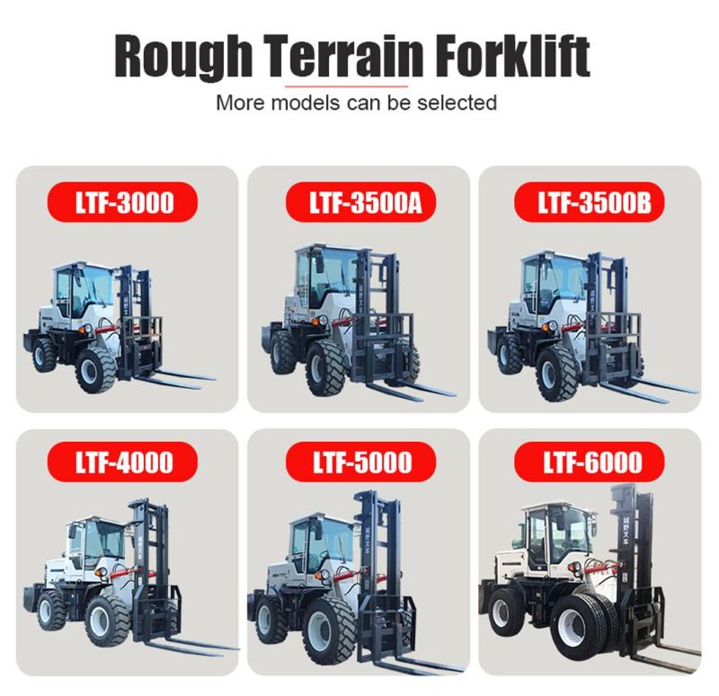Discount-Price Cross-Country Forklift Medium and Large 3.0 T 3.5 T Ton 5.0 Ton Electric Forklift