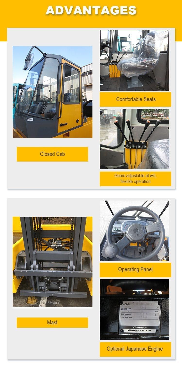 Ltmg Chinese Lifting Equipment 3 Ton 5 Ton 6 Ton 8 Ton 10 Ton Combilift Diesel Side Loader Forklift for Sale