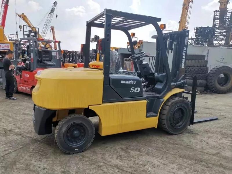 3m Gantry Logistics Equipment Japanese Original Product Komatsu Fd50 5ton Sideshift Second Hand Forklift 4t Komatsu Fd50-7 Fd40-8 Used Side Shift Forklift