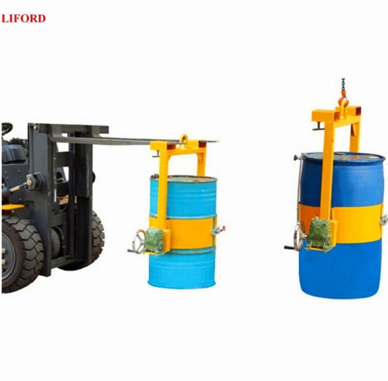 China Manufacturer 400kg Forklift Vertical Manual Oil Drum Lifters
