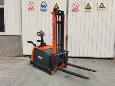 Jiangmen Adjustable Onen Stand-on Driving High Lift Truck Counterweight Pallet Stacker