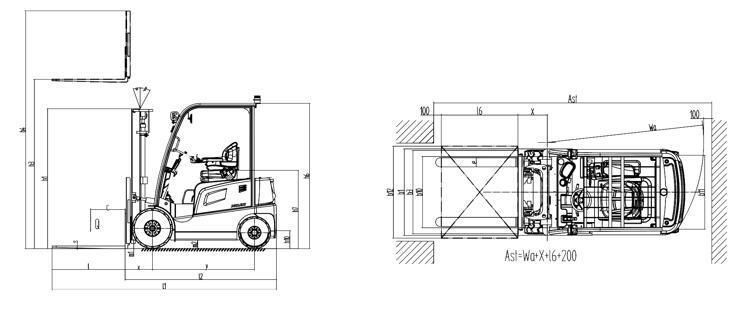 Ce Approved 2.0 Ton Loading Capacity Electric Forklift Truck