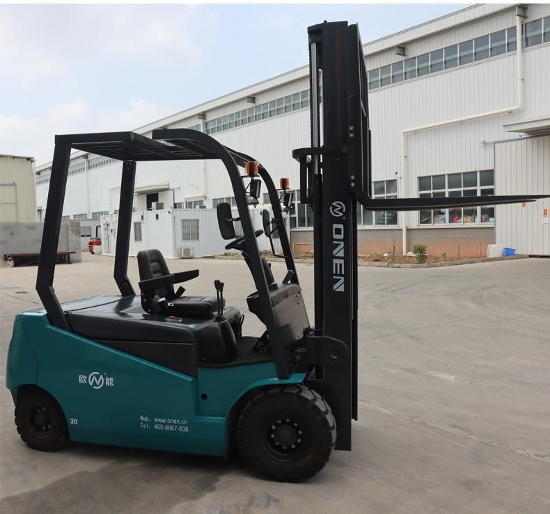 Jiangmen 3 Stages Mast Onen Bubble Bag+ Cardboard 4 Wheels Electric Forklift