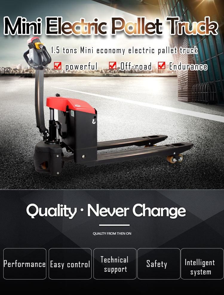 CE Certificate 2t Electric Paleet Truck Battery-Powered 1500kg Fully Electric Pallet Truck Manufacturer