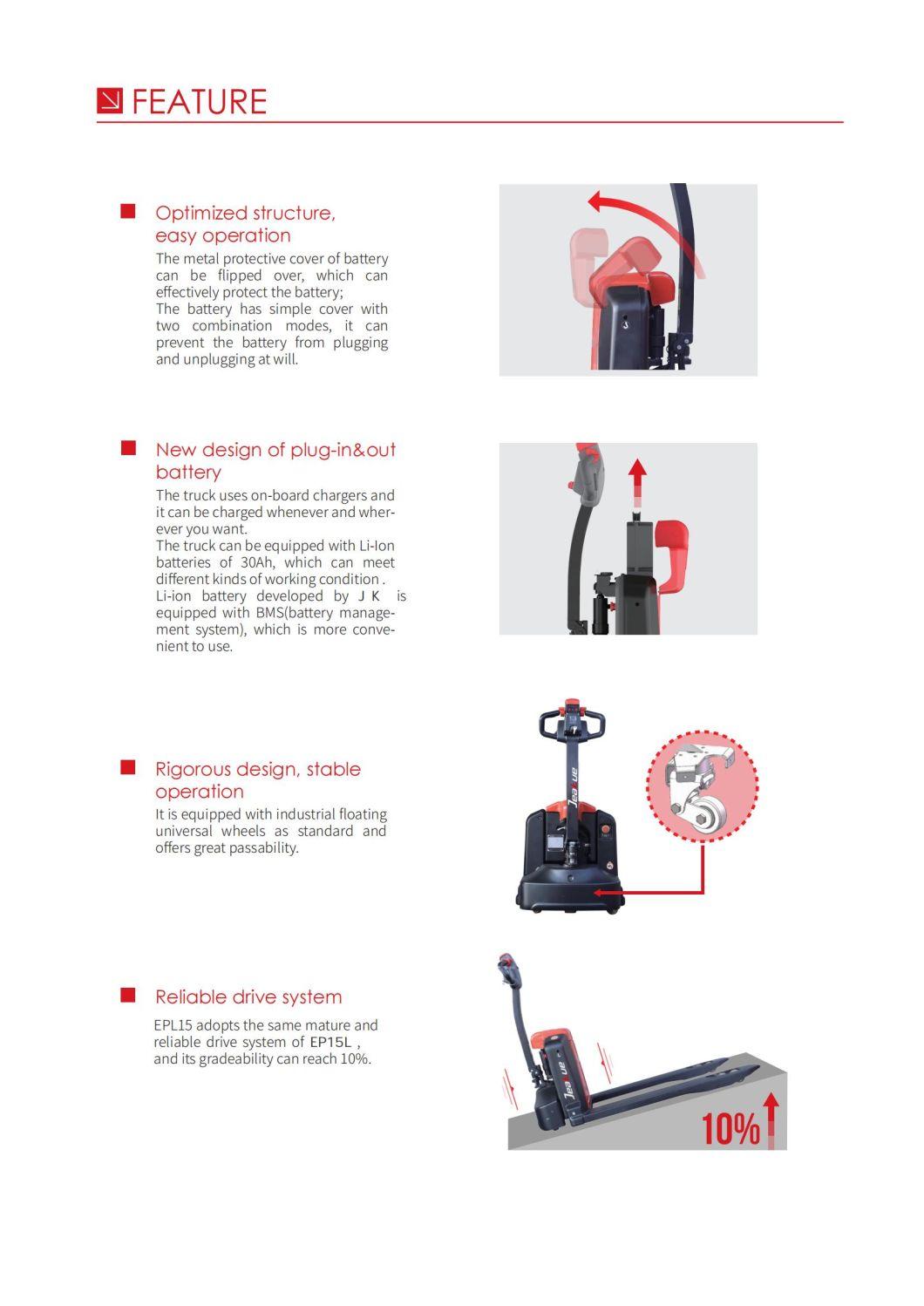 Lithium Battery Electric Pallet Jack 1.5t 1500kg