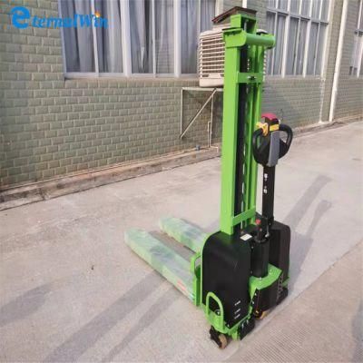 China Price Pallet Stacker Lift Truck 1.5 Ton Automatic Full Walki Straddle Semi Forklift Electric Stacker