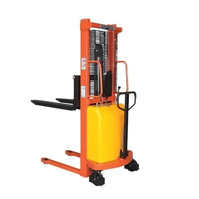 Capacity 2ton 2000kg 4400lbs 2meter Semi Electric Straddle Pallet Stacker for Easy to Operate