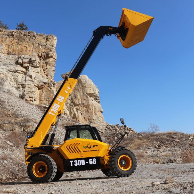 Welift 4X4 Diesel Telescopic Handlers for Sale 3.0ton 6.5m All Terrain Telehandler Price