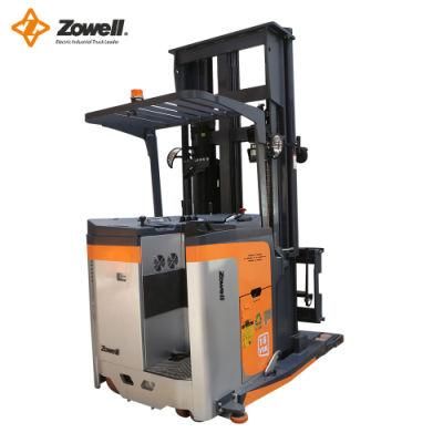 &gt; 5000mm New Zowell Wooden Pallet Fork Lift Man-Down Vna Truck