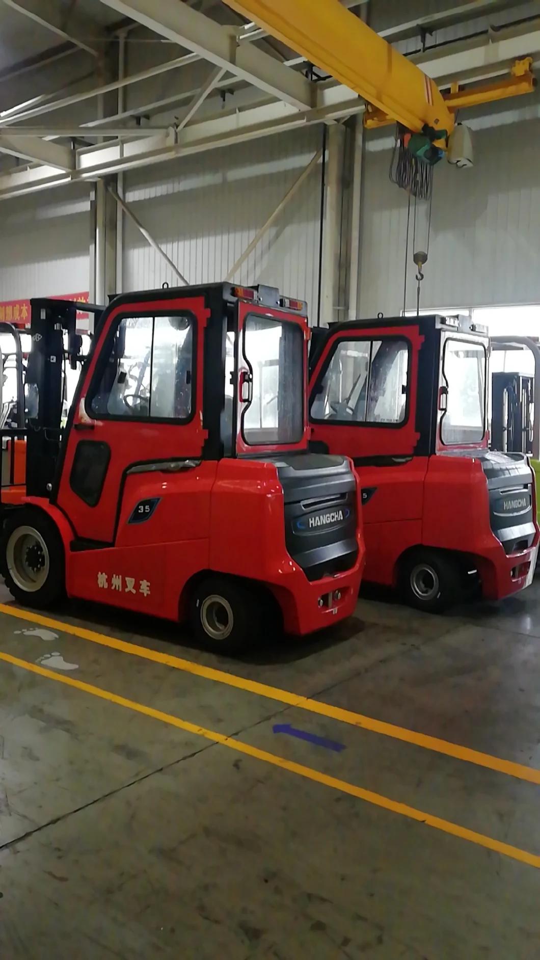 Hangcha Cpcd35 3.5 Ton Diesel 4 Wheel Forklift with Cabin for Sale