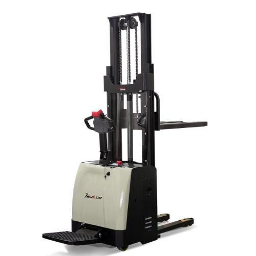 Man-up High Lift 1.5ton Electric Three 3 Way Stacker Forklift Truck for High Rack Warehouse Material Handling