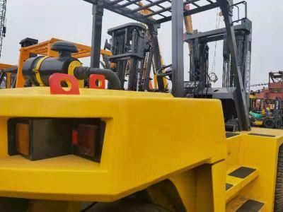 Yellow 10tons Lifting 5m Second Hand Komatsu 100 Used Forklift Japan Komatsu Original Engine 10t Komatsu Fd100 Diesel Forklift in Stock