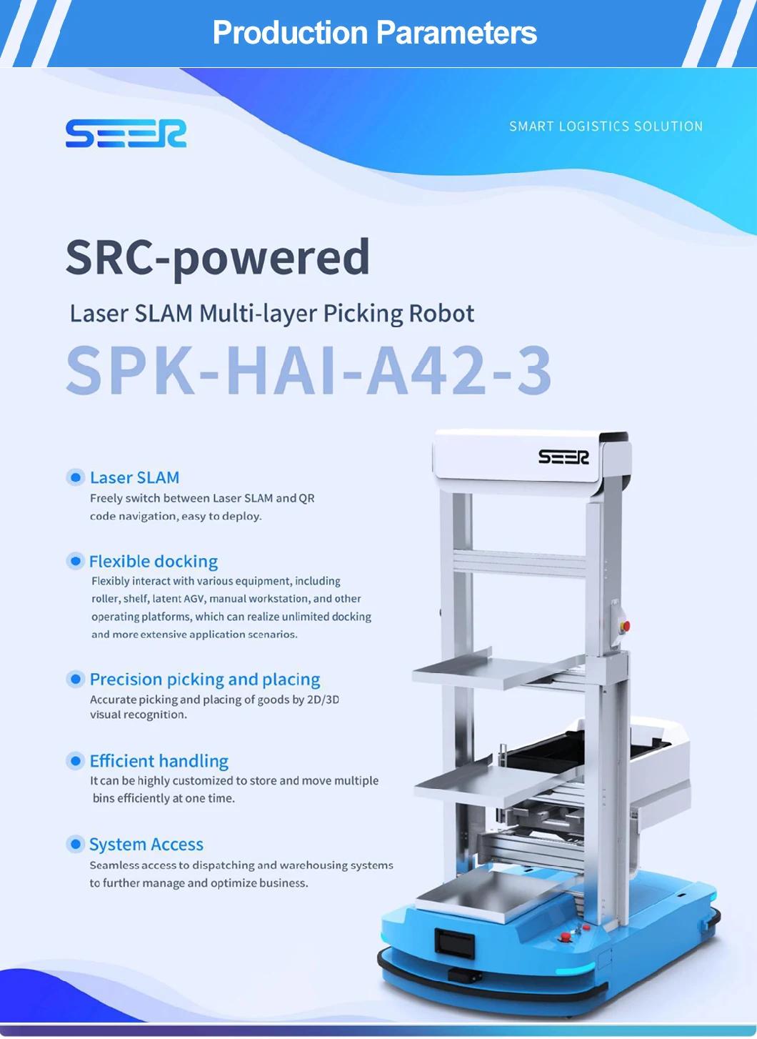 2000kg 1 Ton Manufacturer Direct Automatic Unmanned Forklift Stacking Agv Intelligent Vehicle Lifting Height up to 3.6m Stack