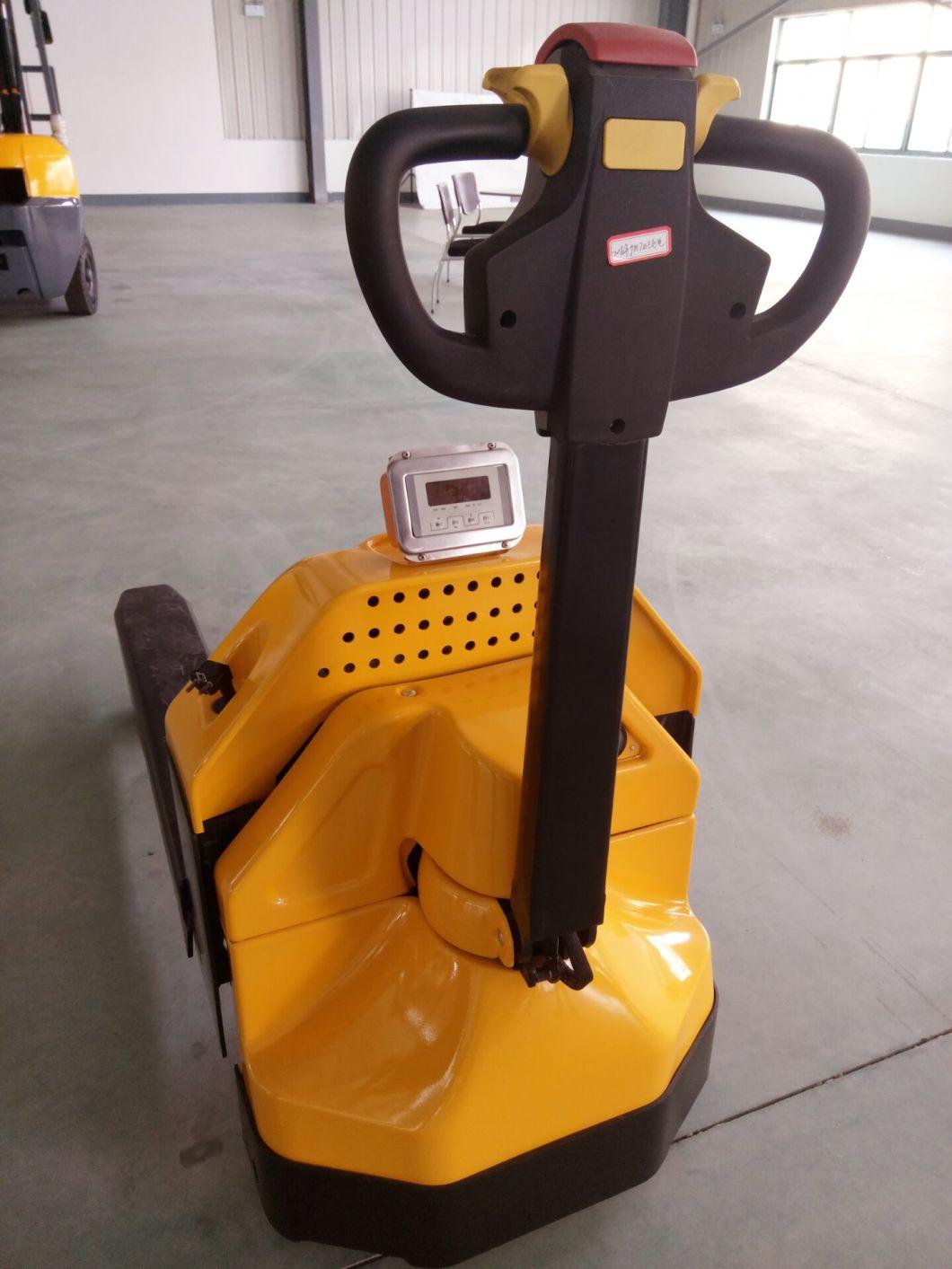 DC Motor Economical Battery Operated 1.5-2.0 Ton Load Capacity Electric Pallet Truck