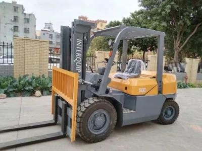 Four Wheel 4.5 Ton/5 Ton Diesel Forklift Truck with Automatic Hydraulic Transmission