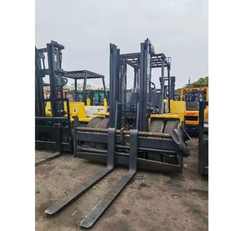 Yellow 10tons Lifting 5m Second Hand Komatsu 100 Used Forklift Japan Komatsu Original Engine 10t Komatsu Fd100 Diesel Forklift in Stock