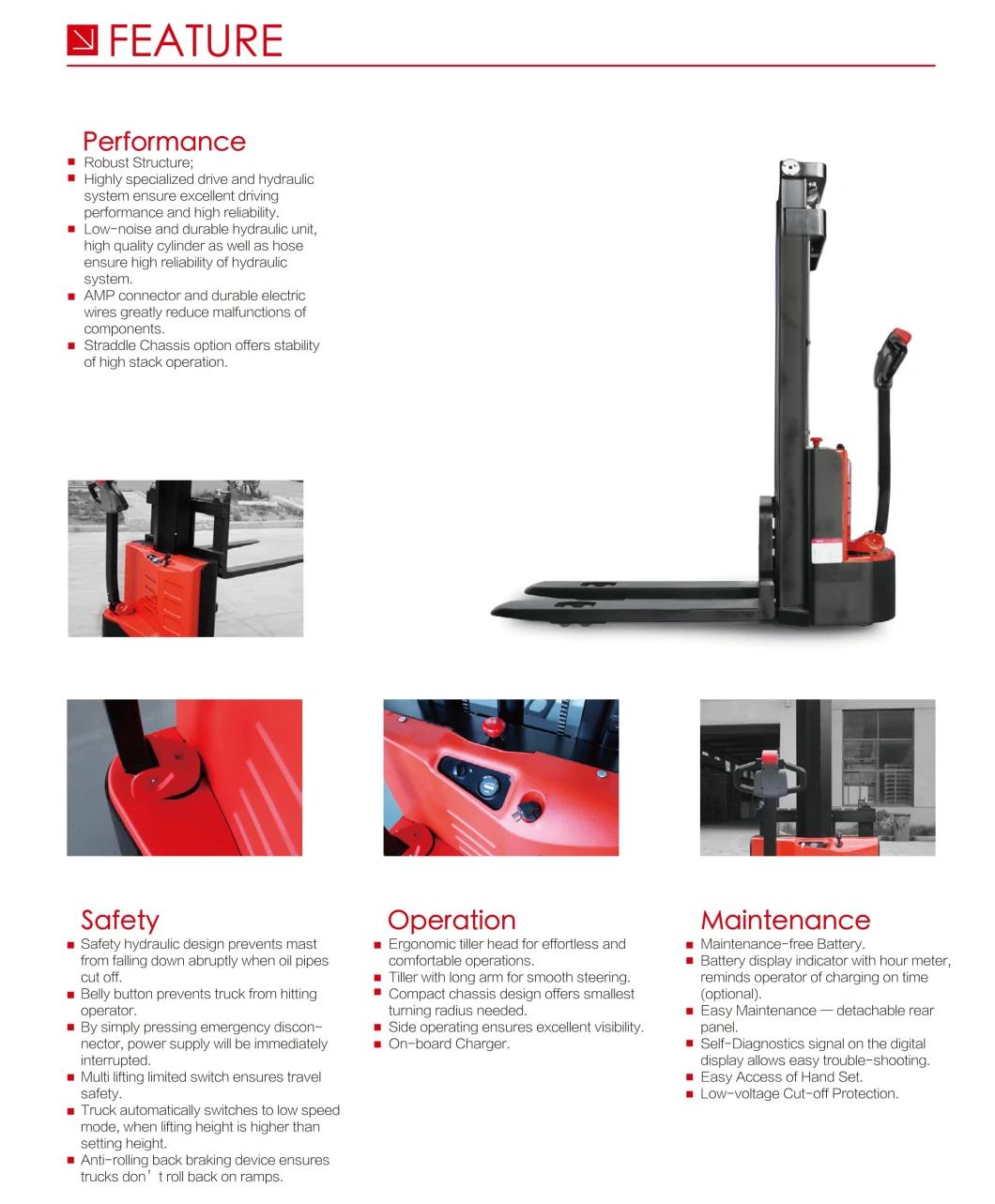 1.5t Full Electric Pallet Stacker for Double Sides Pallets