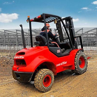 10 Ton Rough Terrain Diesel Forklift for Soft Soil, Grassland, Wading, Jungle, Desert