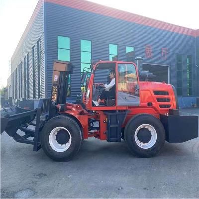 China 5 Ton 4 Wd Fork Lift 4X4 Terrain Diesel Forklift Truck for Sale