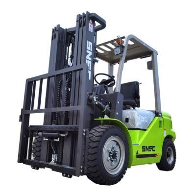 Triplex Full Free Mast 2ton and 2.5ton 3ton 3.5ton Diesel Forklift for Working in Container