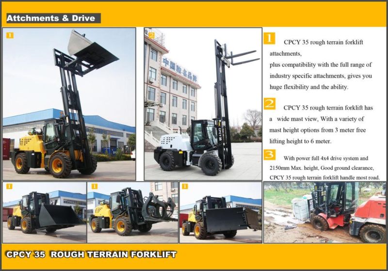 High Quality3.5 Ton Rough Terrain Diesel Forklift Truck