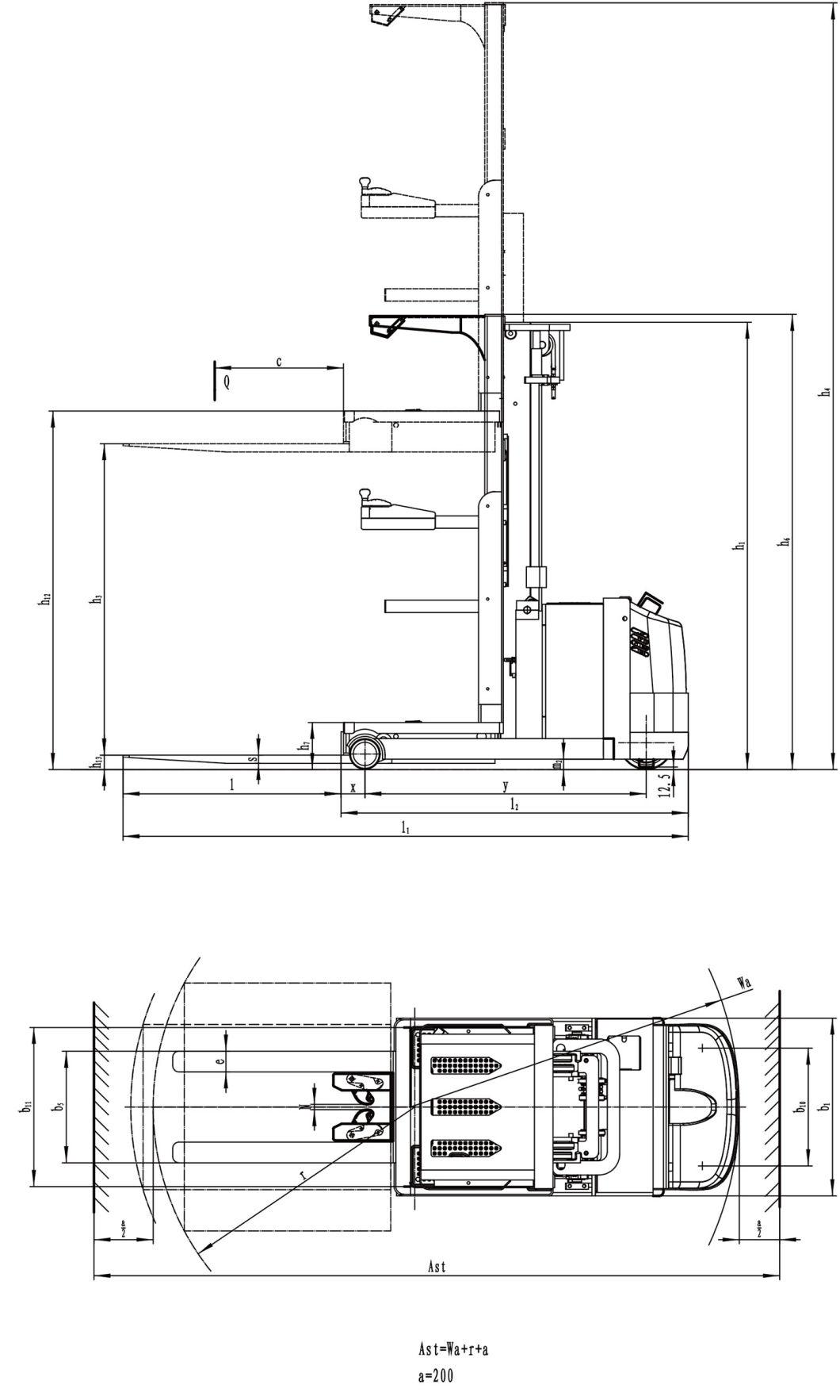1.0 Ton Order Picking Truck Medium Level Order Picker