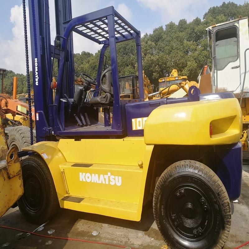 Used Komatsu Brand 10 Tons Fd100t Diesel Truck Forklift