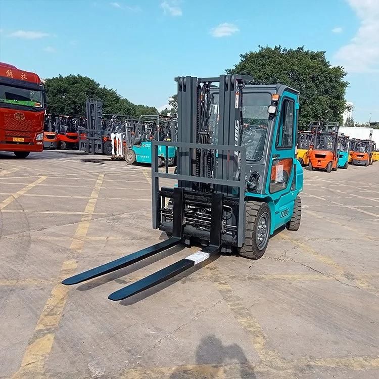 Chinese Brand 4m Lifting Height Counterbalance Forklift Truck 1ton 2ton 3ton Diesel Forklift with Triplex Mast Enclosed Cabin