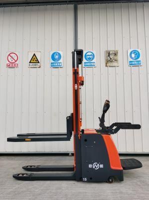 Adjustable 1600-3500mm Hydrulic Pallet Stracker Electric Double Pallets Handling Stacker
