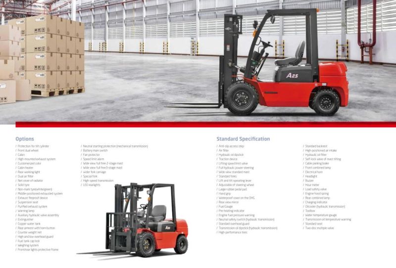 Hangcha Hc X Series 1.5t 2t 2.5t Diesel Forklift with Isuzu 4GJ2 Engine