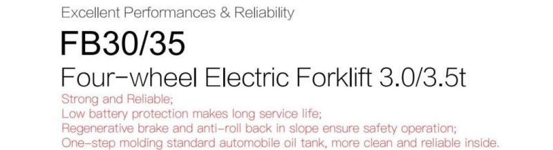3.5t Four Wheels Electric Forklift Truck Lithium Battery