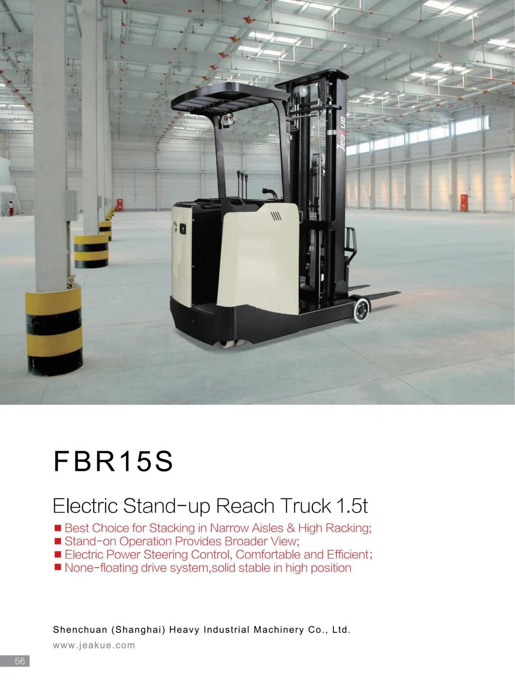 1500kg Forklift Truck 1.5t Standing Reach Electric Forklift Fork Truck