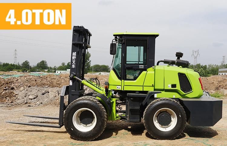 China 4 Wheel Drive Diesel Forklift Price 3 Ton All Terrain Forklift for Cheap Forklifts