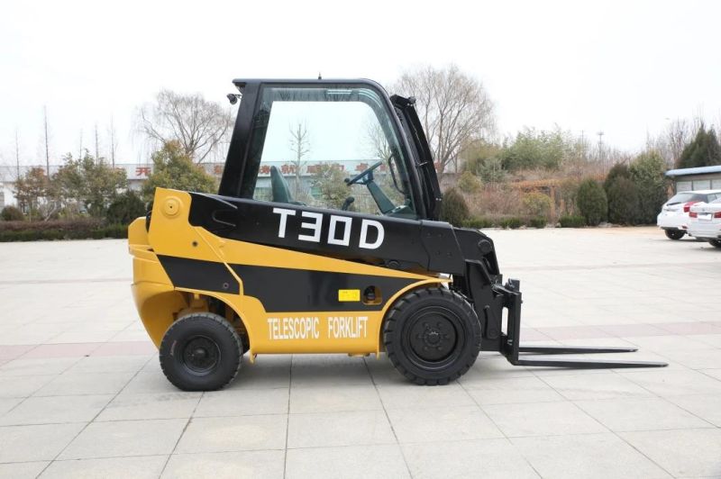 3t Compact Structure Telescopic Forklift 2WD Telehandler Manufacture with Loader Bucket