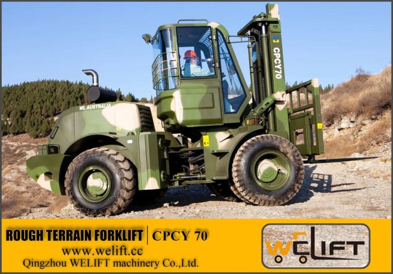 5ton 7ton 4WD All/Rough Terrain Forklift 6 Wheels