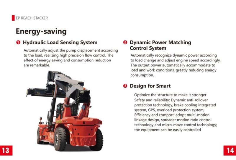 Ep Diesel Power Reach Stacker 45t Container Forklift with Power Engine