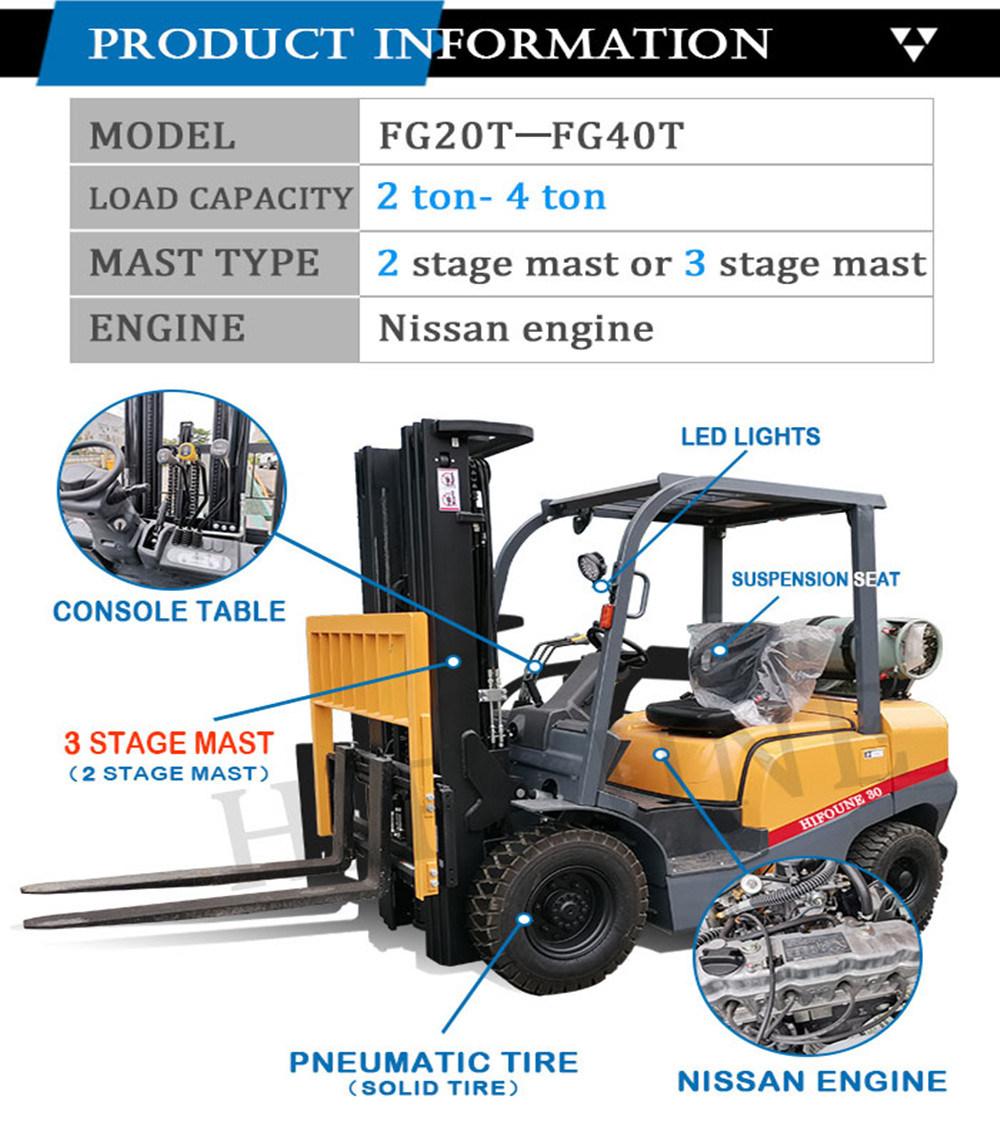 Brand New Counterbalance 2.5 Ton LPG Forklift with Tcm Design
